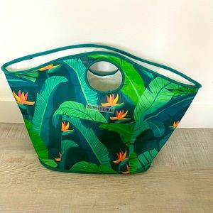 Oversized Beach Tote - Tropical chic